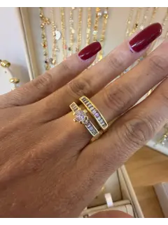 Anillo dúo minimalista - Dorado
