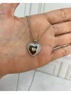 Collar - Dije Corazón. Serie #CO04 - Rodio