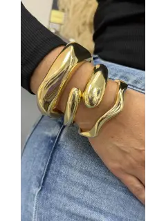 Set de brazalete estilo Cuff dorado