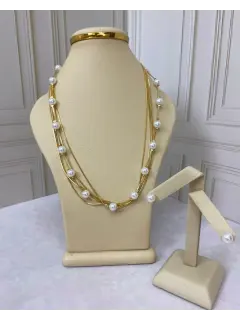 Set de collar y zarcillos - Perlado