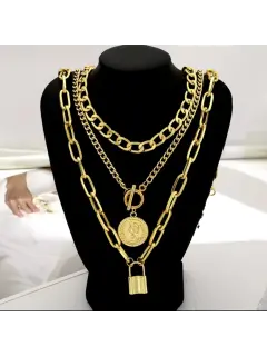 Juego de collar en capas estilo elegante