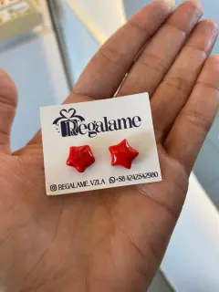 Zarcillos de estrellas Rojo