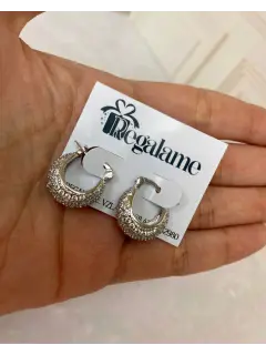 Argolla con circones - Rodio