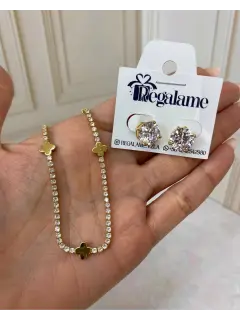 Set de collar y zarcillos - estilo fiesta de gala