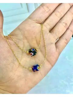 Collares con dijes - Dado de flores