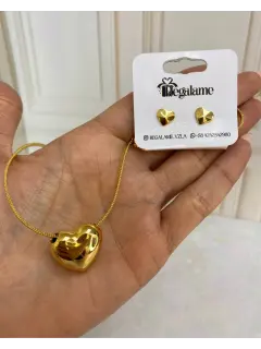 Set de collar y zarcillos - Corazón