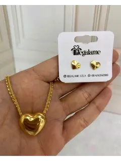 Set de collar y zarcillos - corazón