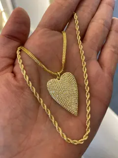 Collar Doble de Corazón