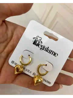 Argollas de corazón con circones