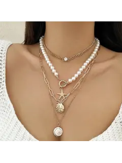 Set de collar playero con perlas