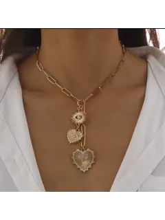 Collar retro con forma de corazón enchapado