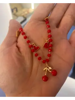 Collar con dijes frutal - Tipo Cherry