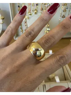 Anillo con diseño domo liso - Dorado
