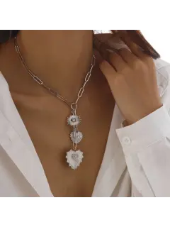 Collar retro con forma de corazón enchapado