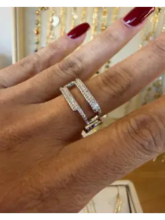 Anillo tipo insdustrial plateado