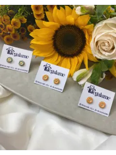 Zarcillo de Girasol (Color amarillo y verde)