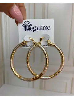 Argolla - Acero tres colores. Tamaño grande.