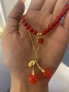 Collar Cereza y Corazón
